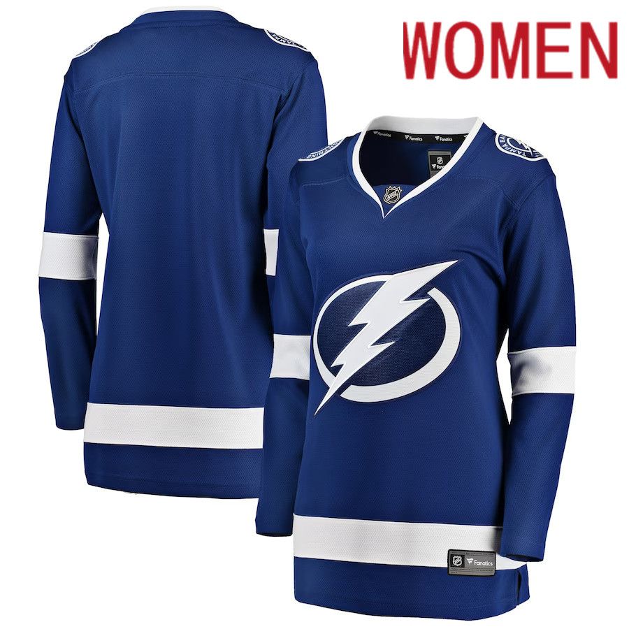 Women Tampa Bay Lightning Fanatics Branded Blue Breakaway Home NHL Jersey->women nhl jersey->Women Jersey